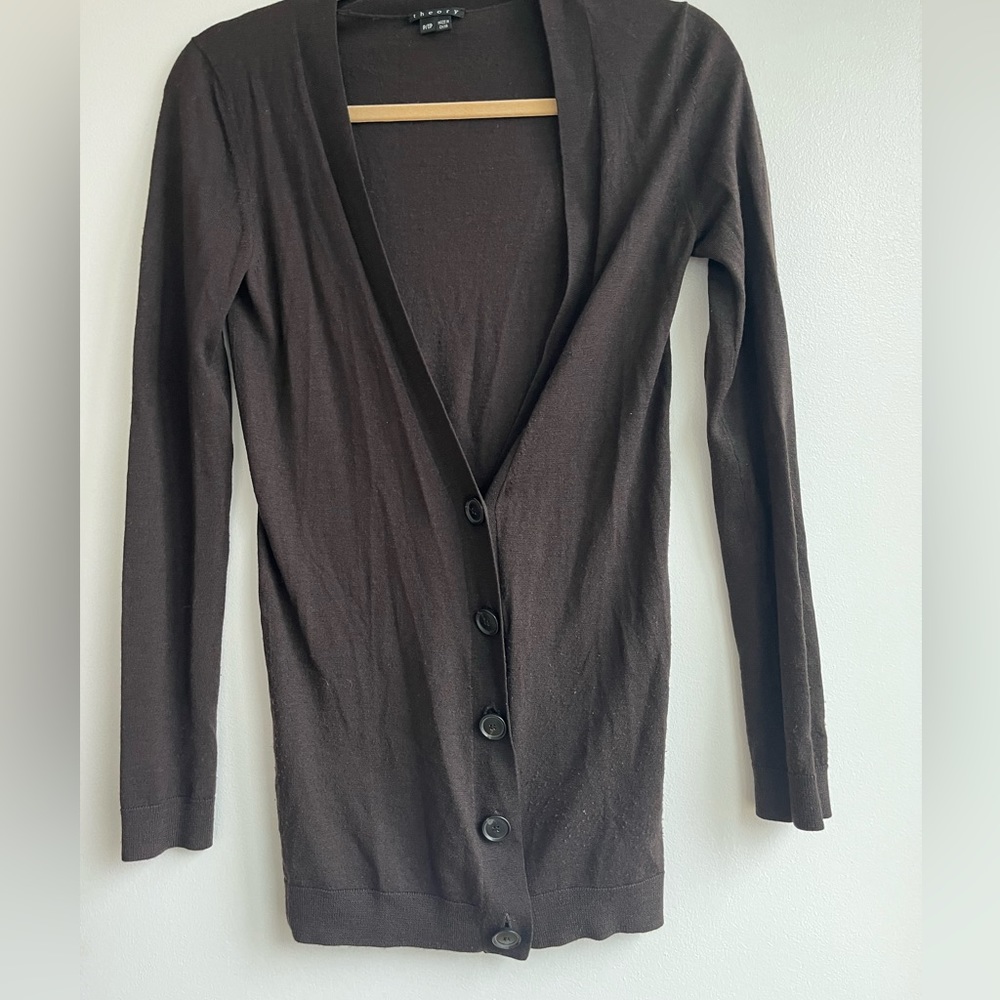 Theory Chocolate Brown Cardigan